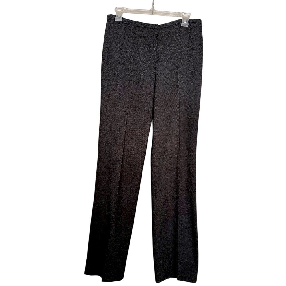 TAHARI Black/Gray Haze Print Terry Pant Career Dress Pants Trouser Women's 8 EUC